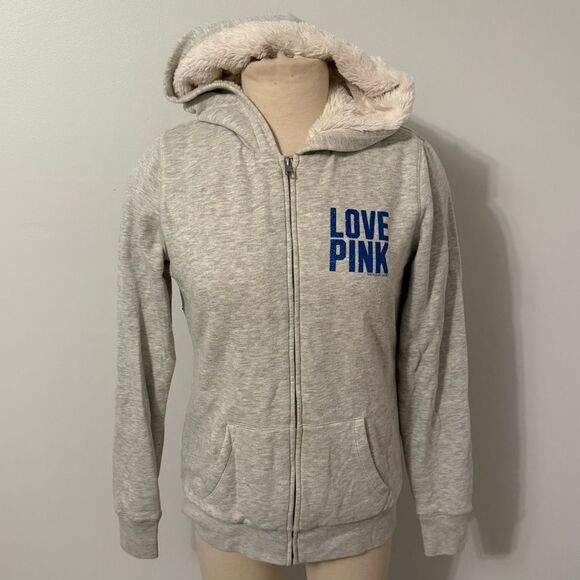 Victoria’s Secret PINK Grey NFL Indianapolis Colts Zip Up Hoodie Size XS - Picture 2 of 6